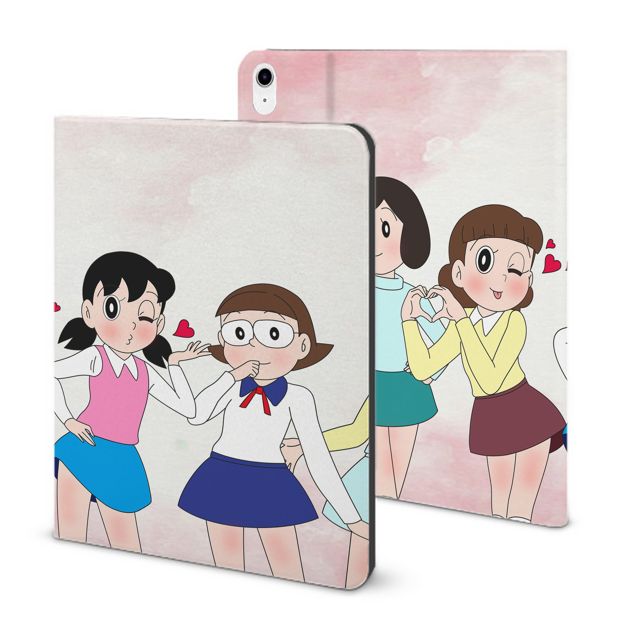 （画像用） ドラえもん Doraemon IPad ケース ブック型 PUレザー TPU 耐衝撃 軽量 薄型 ペン収納なし 全面保護 IPad 各モデル対応